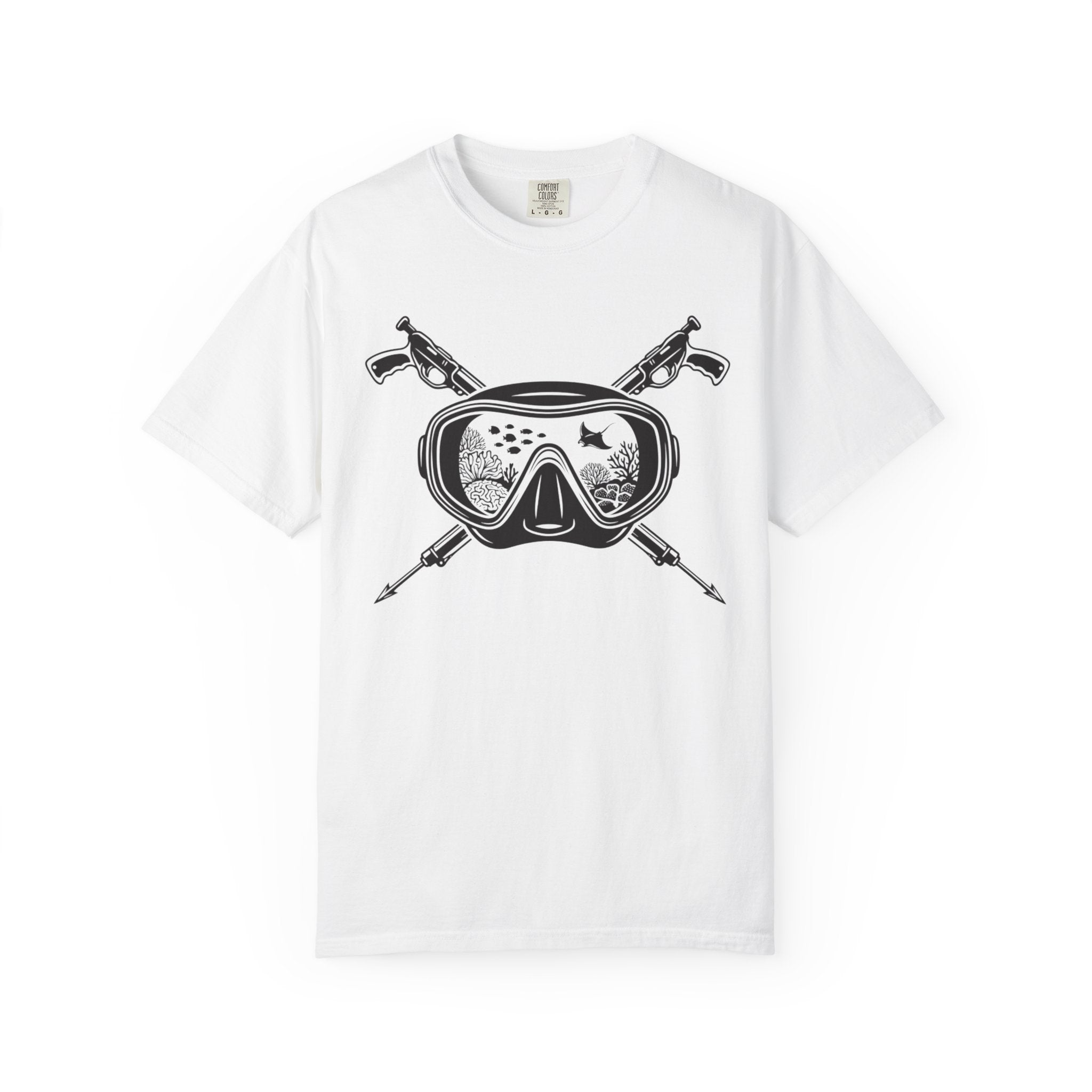 Scuba Mask & Spear Crossed T-Shirt — Vintage Spearfishing Dive Tee
