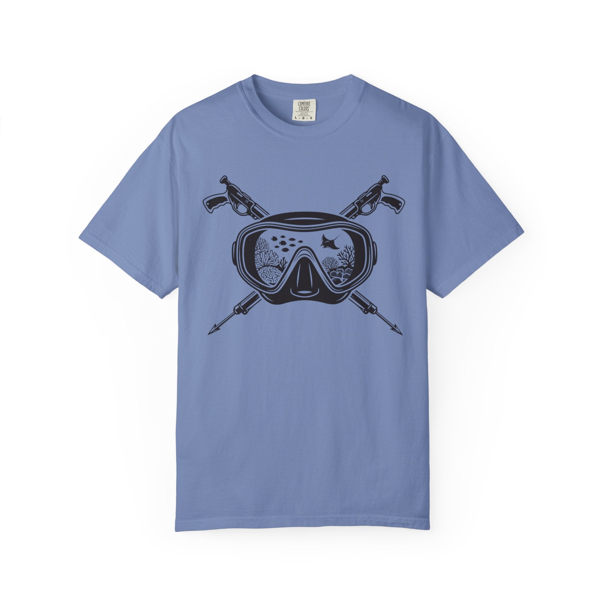 Scuba Mask & Spear Crossed T-Shirt — Vintage Spearfishing Dive Tee