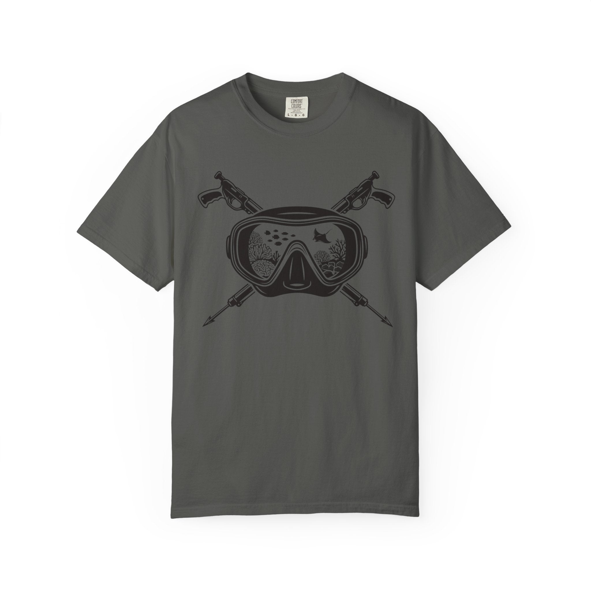 Scuba Mask & Spear Crossed T-Shirt — Vintage Spearfishing Dive Tee