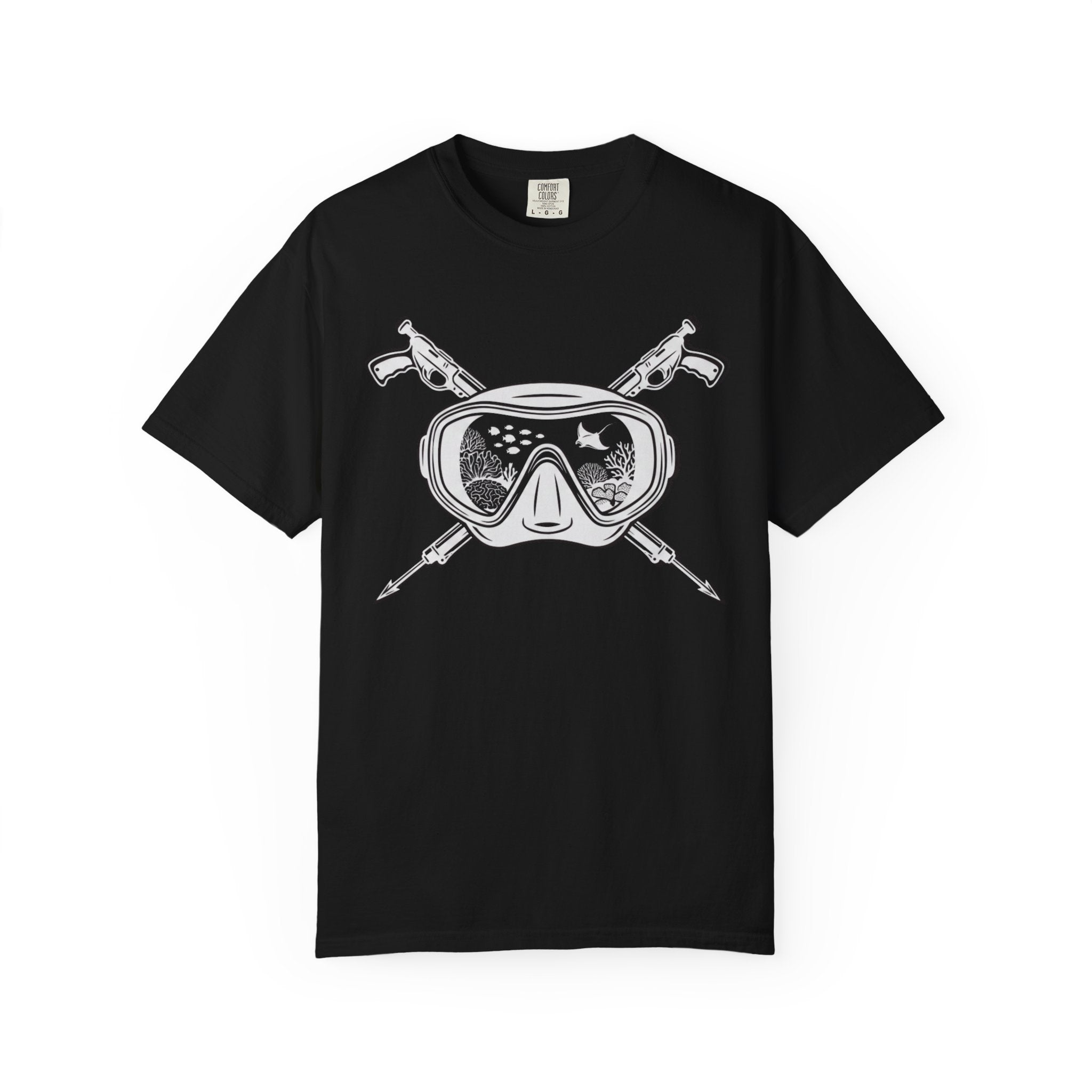 Scuba Mask & Spear Crossed T-Shirt — Vintage Spearfishing Dive Tee