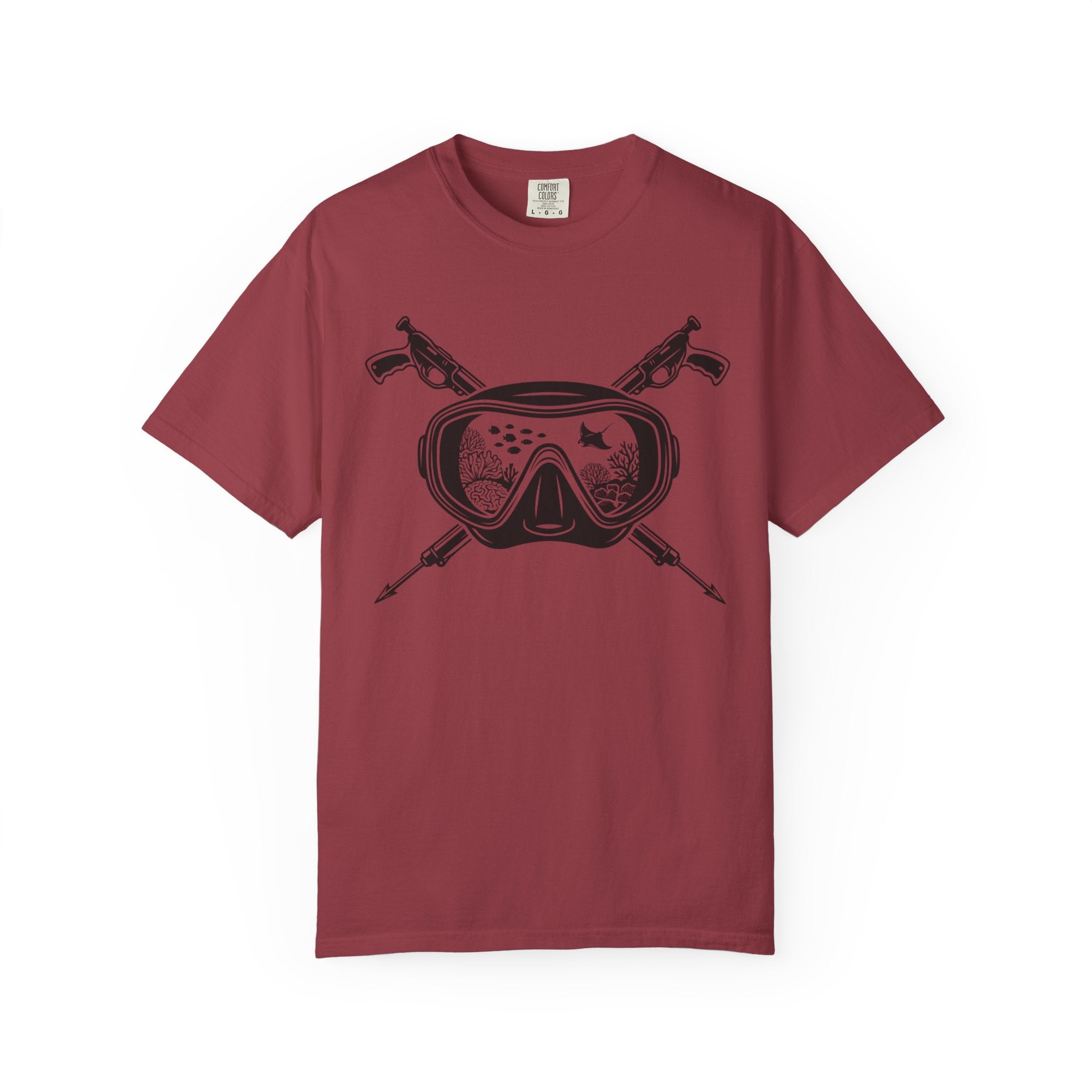 Scuba Mask & Spear Crossed T-Shirt — Vintage Spearfishing Dive Tee