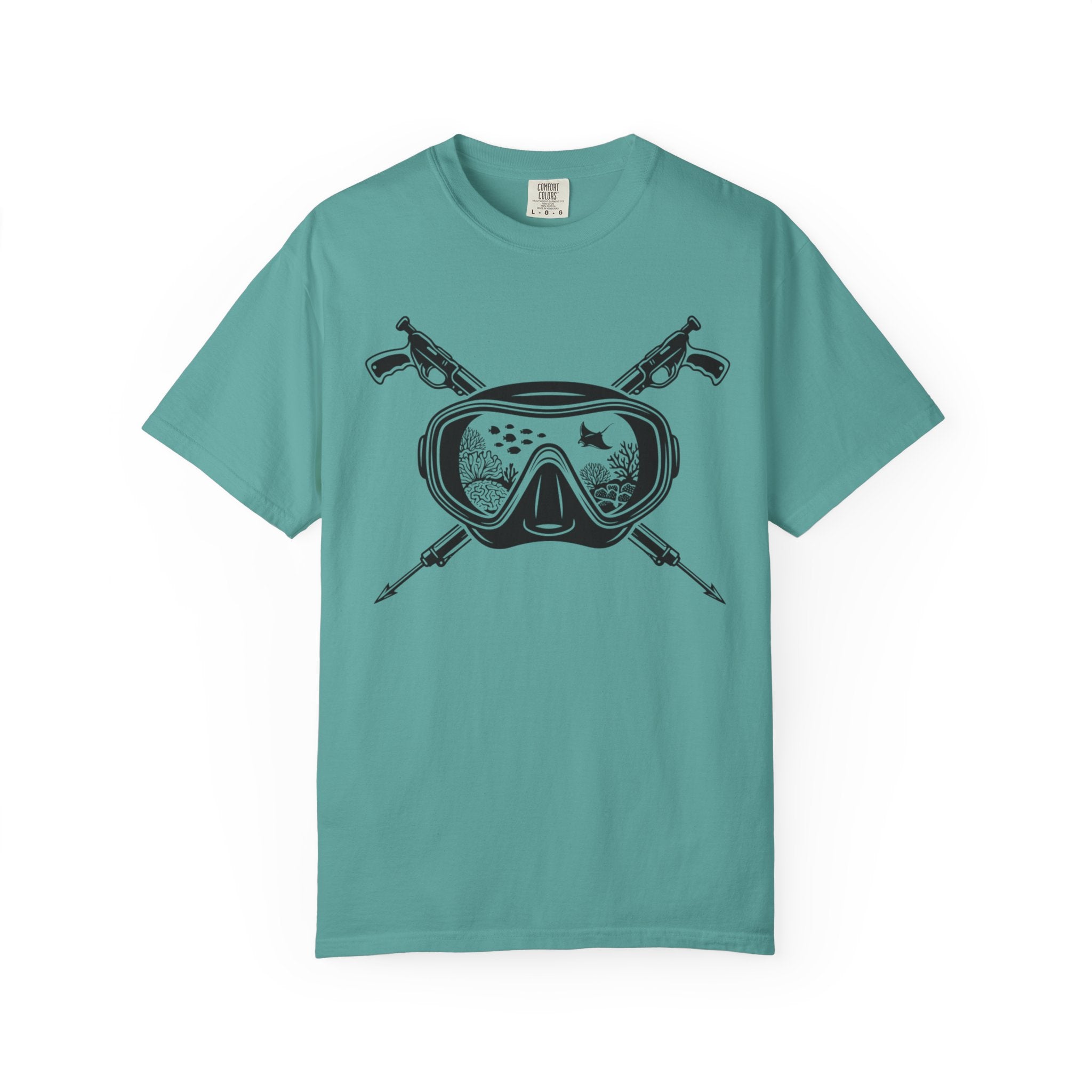 Scuba Mask & Spear Crossed T-Shirt — Vintage Spearfishing Dive Tee